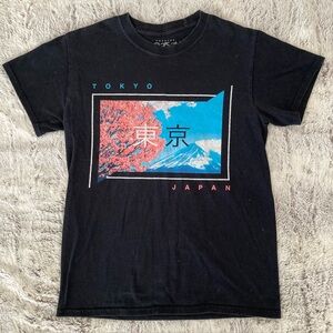 Popular Poison Black Graphic T-Shirt with Tokyo Japan Print